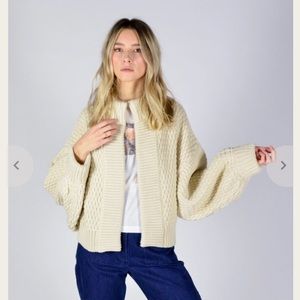 Mr Mittens Maxi Balloon Sleeve Bomber - Cream